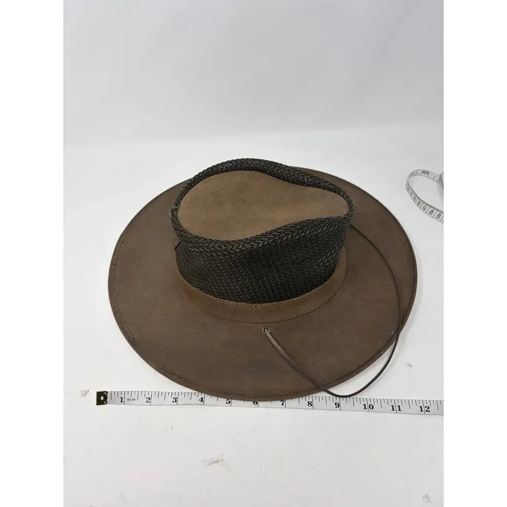Minnetonka Safari Airflow hat small brown leather unisex